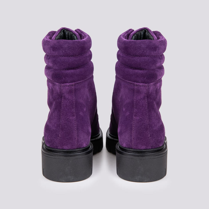 SCARPONCINO ALTO CON ALLACCIO TREKKING IN CAMOSCIO VIOLA