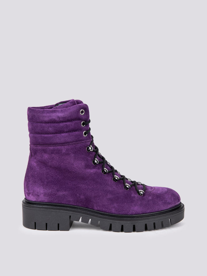 SCARPONCINO ALTO CON ALLACCIO TREKKING IN CAMOSCIO VIOLA