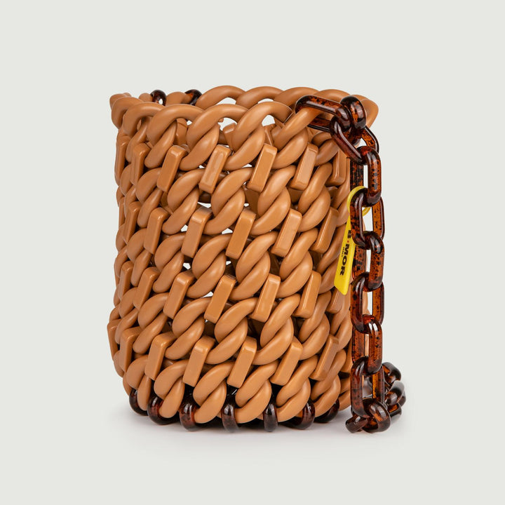 SECCHIELLO IN RESINA CUOIO E MARRONE "JAR"