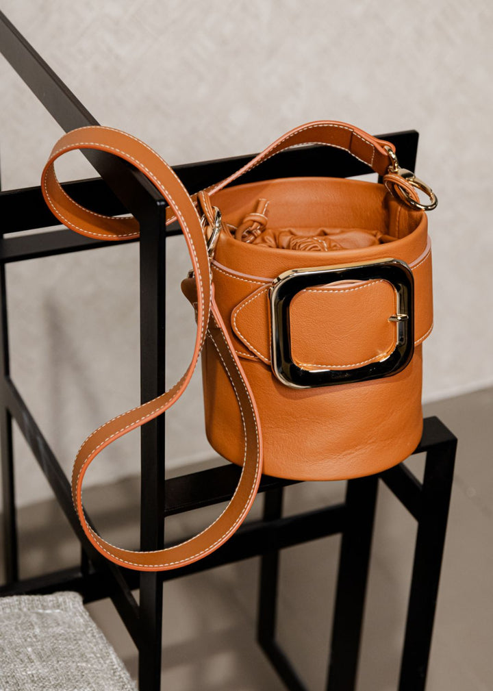 SECCHIELLO KATE IN PELLE COGNAC
