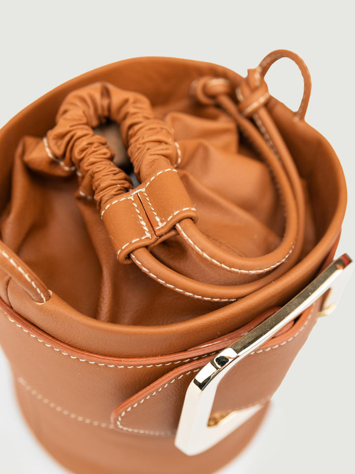 SECCHIELLO KATE IN PELLE COGNAC