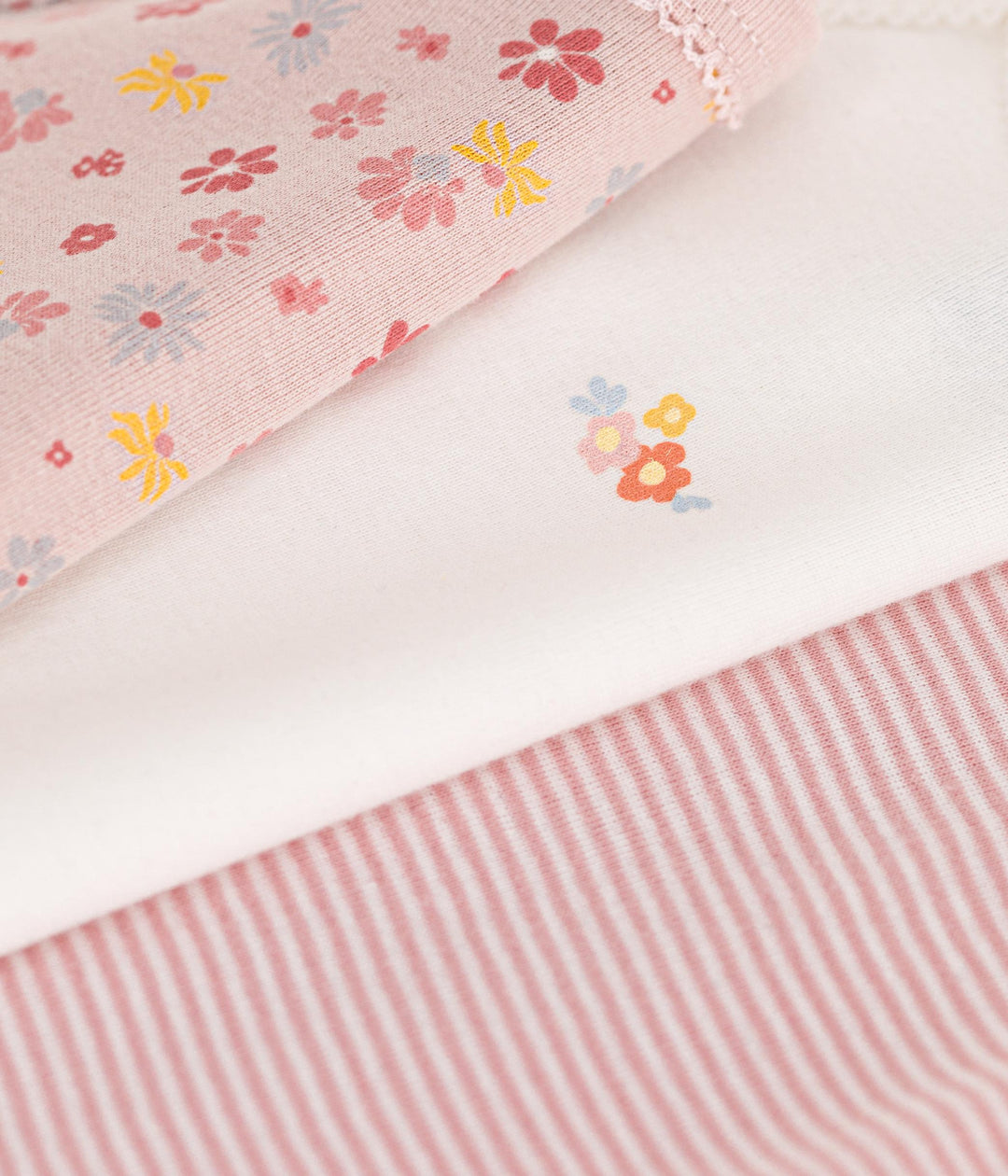 SET DI 3 BODY CON SPALLINE A FIORI BEBÈ IN COTONE