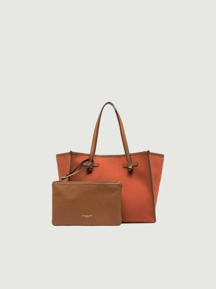 SHOPPING MARCELLA IN CANVAS CORALLO
