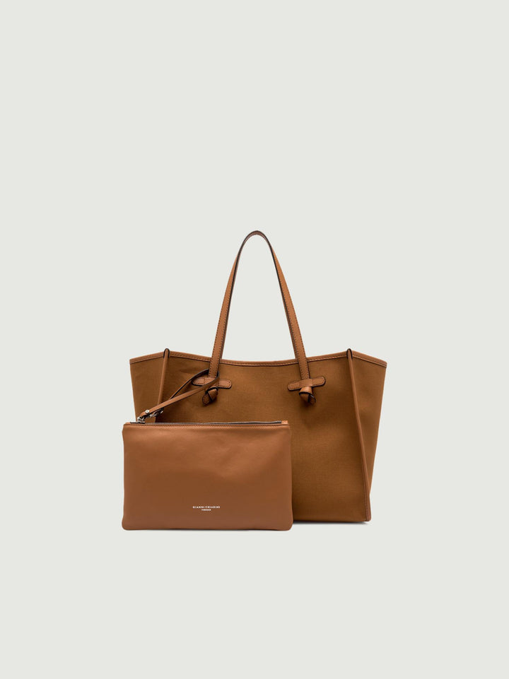 SHOPPING MARCELLA IN CANVAS CUOIO