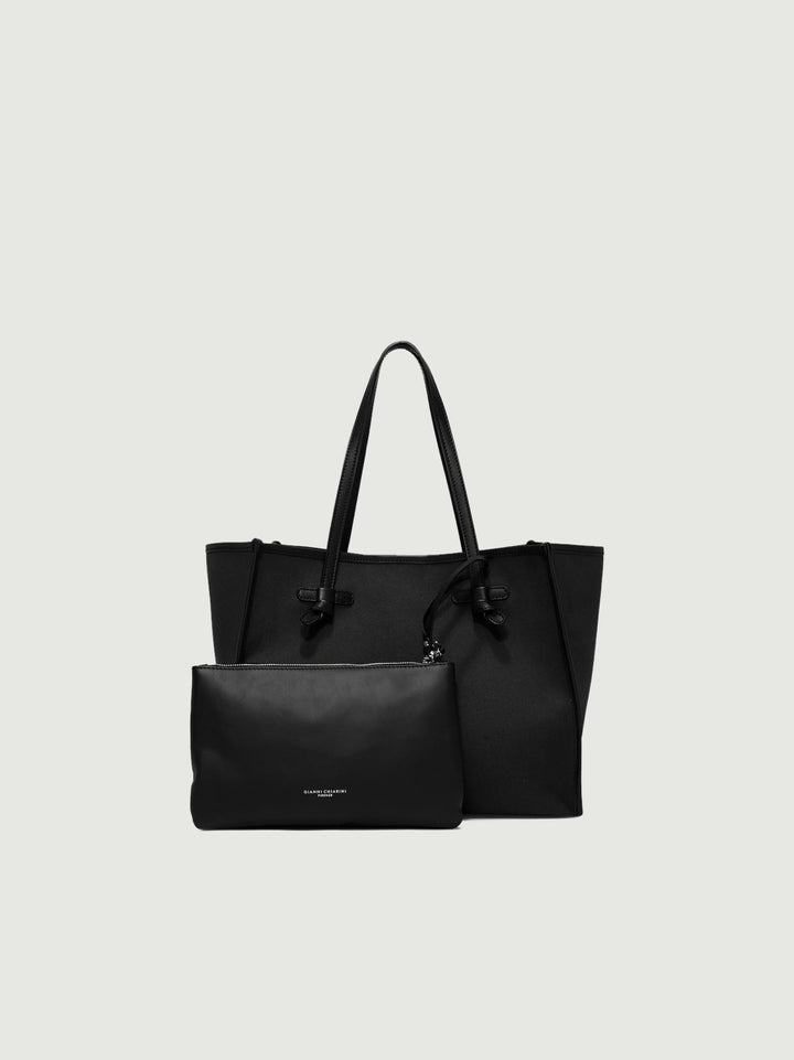 SHOPPING MARCELLA IN CANVAS NERO E CORDA