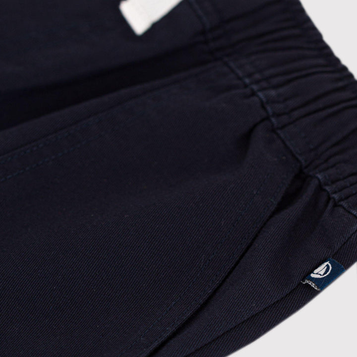 SHORTS  BLU IN TWILL DI COTONE E LINO <BR/>