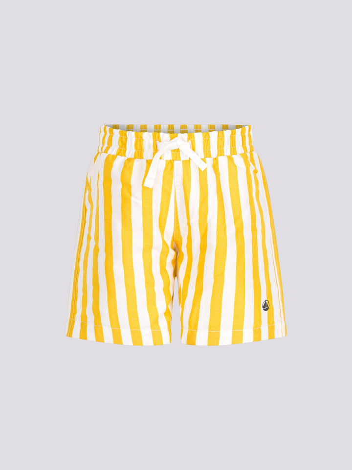 SHORTS DA MARE STAMPATO A RIGHE GIALLI BAMBINO