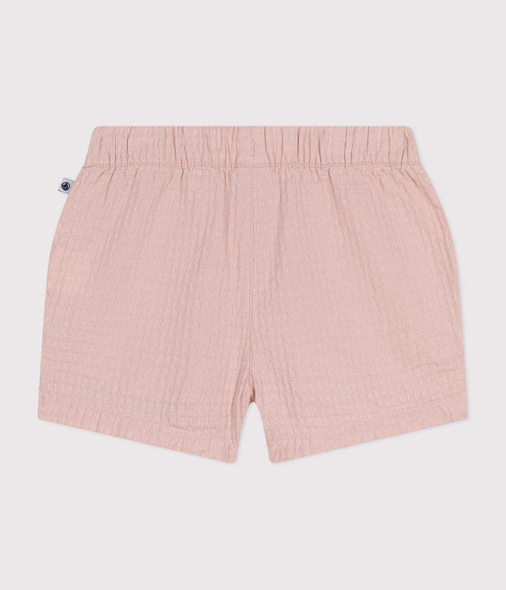 SHORTS ROSA IN TESSUTO OPERATO BEBÈ