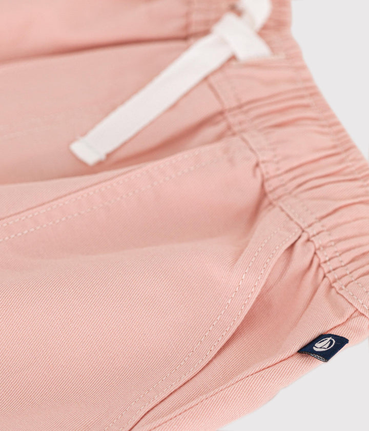 SHORTS ROSA IN TWILL DI COTONE E LINO