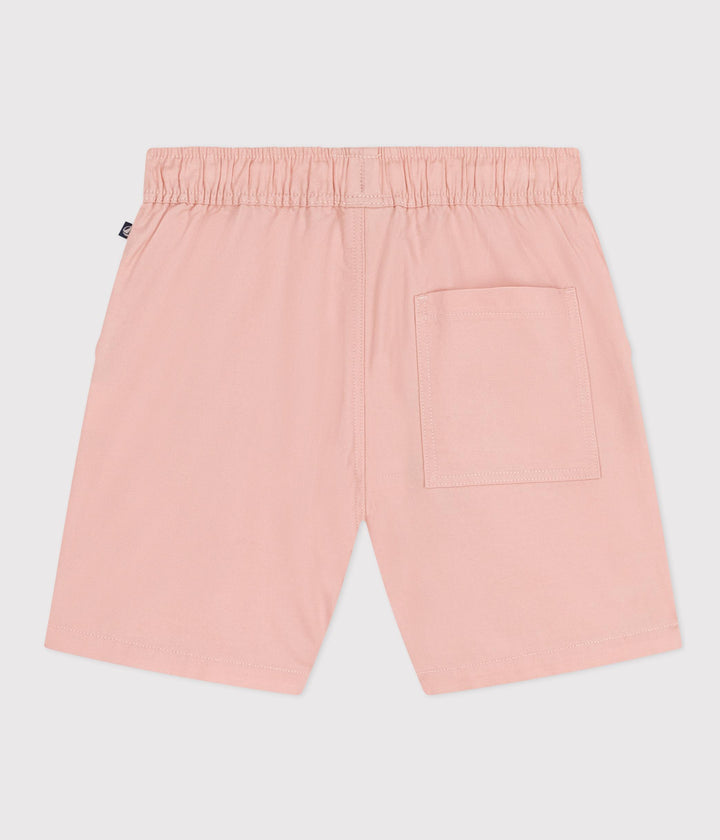 SHORTS ROSA IN TWILL DI COTONE E LINO