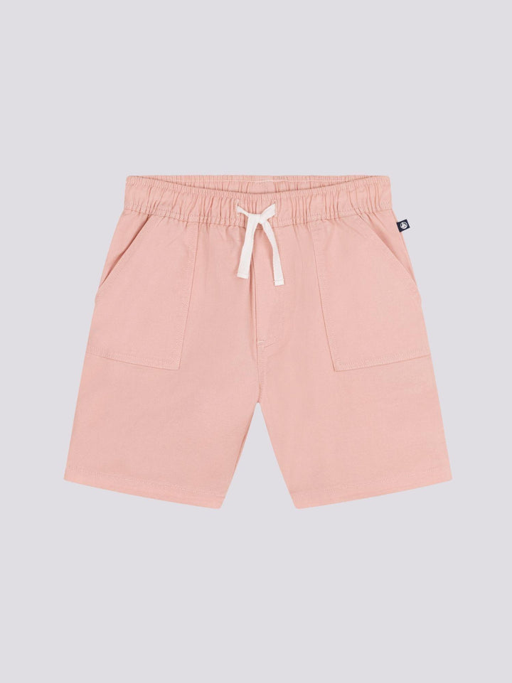 SHORTS ROSA IN TWILL DI COTONE E LINO