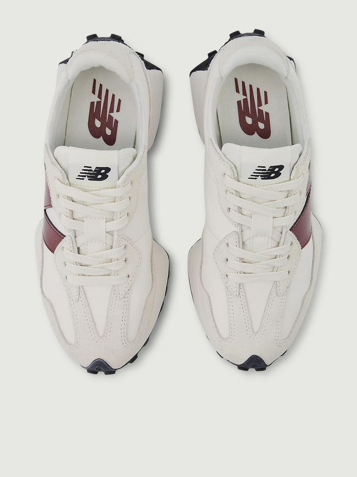 SNEAKER 327 BIANCO LOGO BURGUNDY