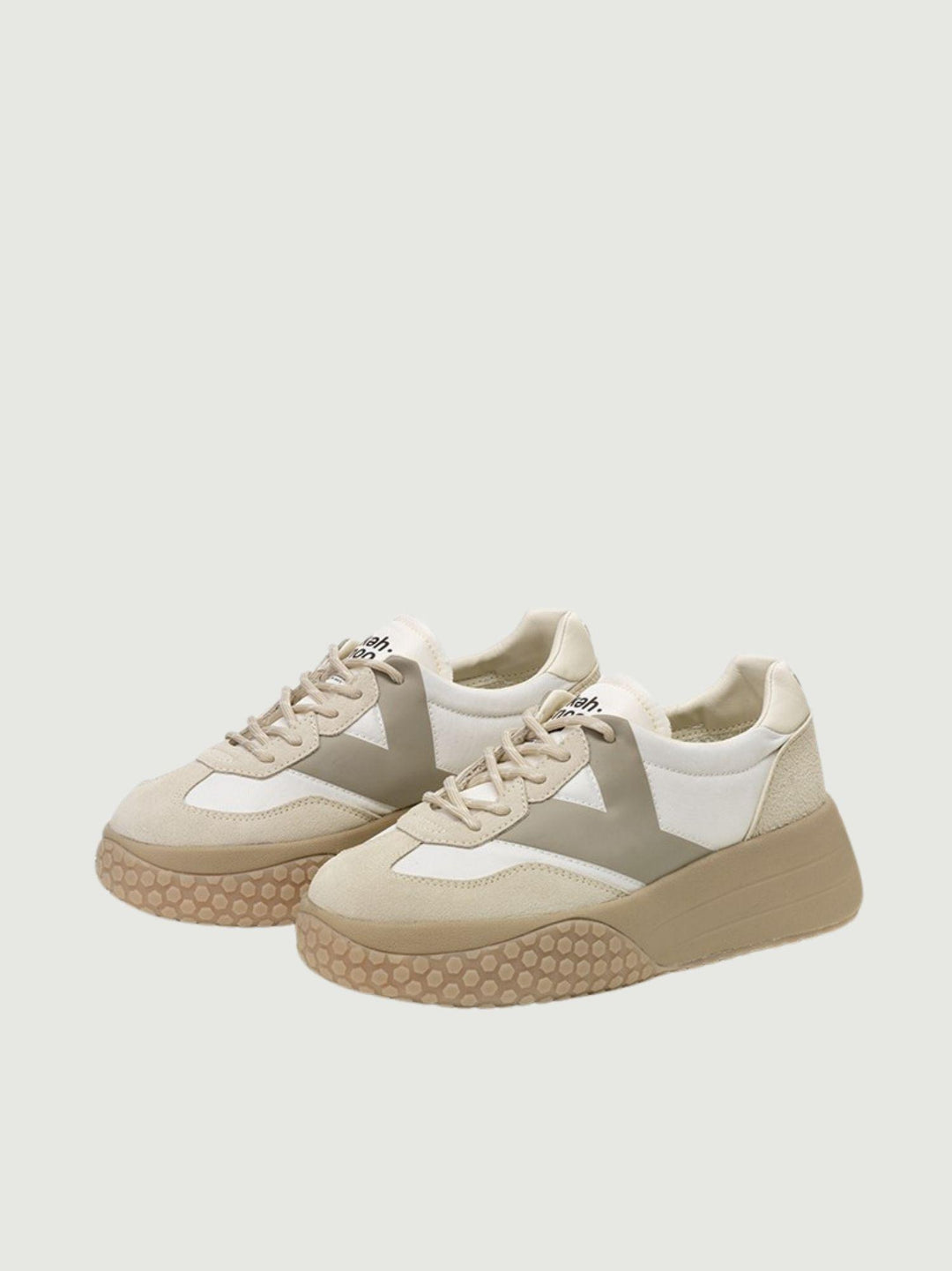 SNEAKER 9768 CON RIALZO BIANCO E TORTORA