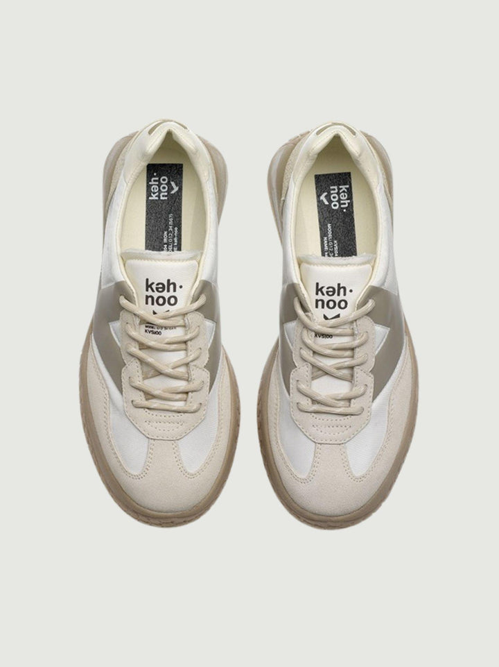 SNEAKER 9768 CON RIALZO BIANCO E TORTORA