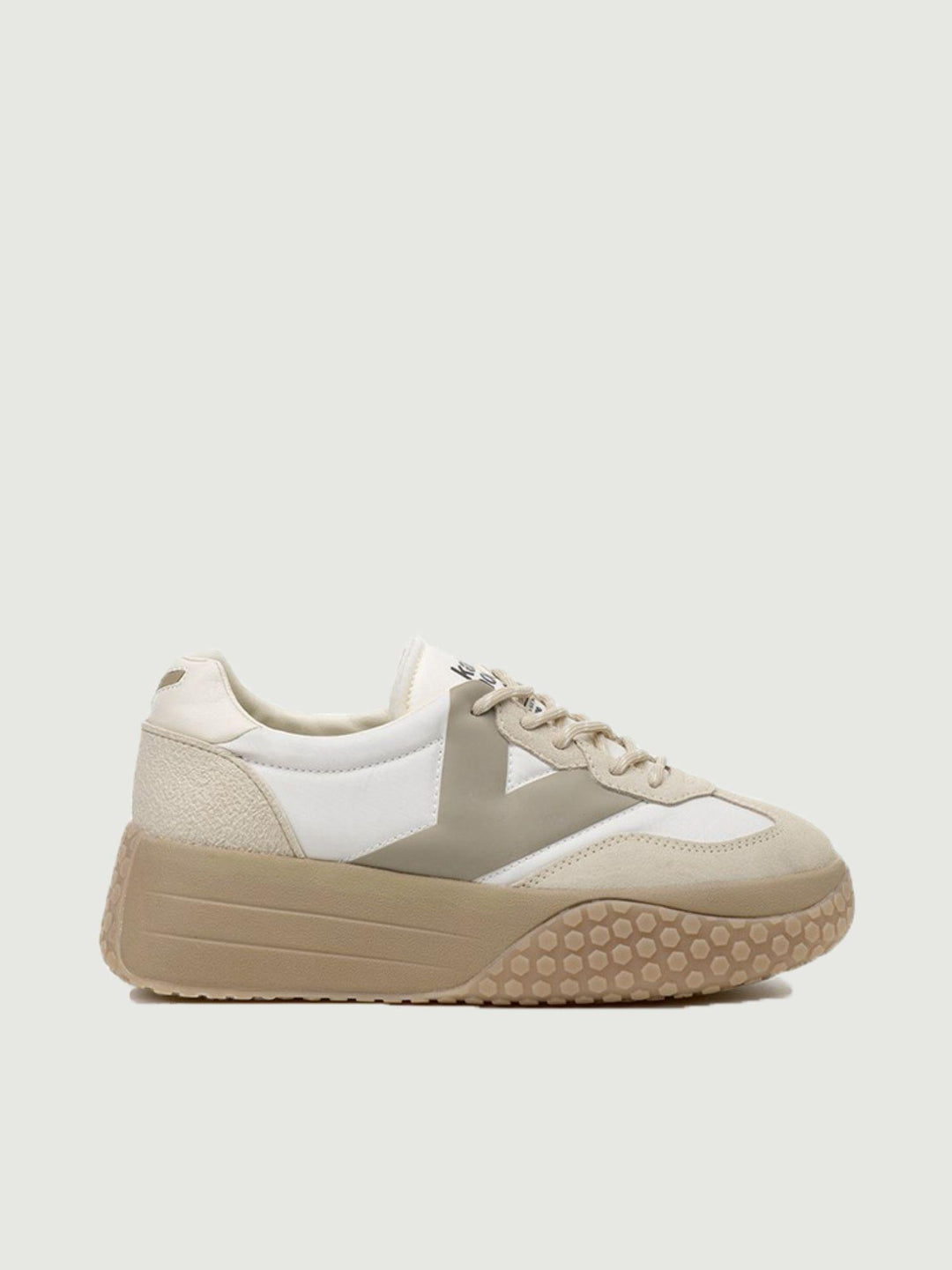 SNEAKER 9768 CON RIALZO BIANCO E TORTORA