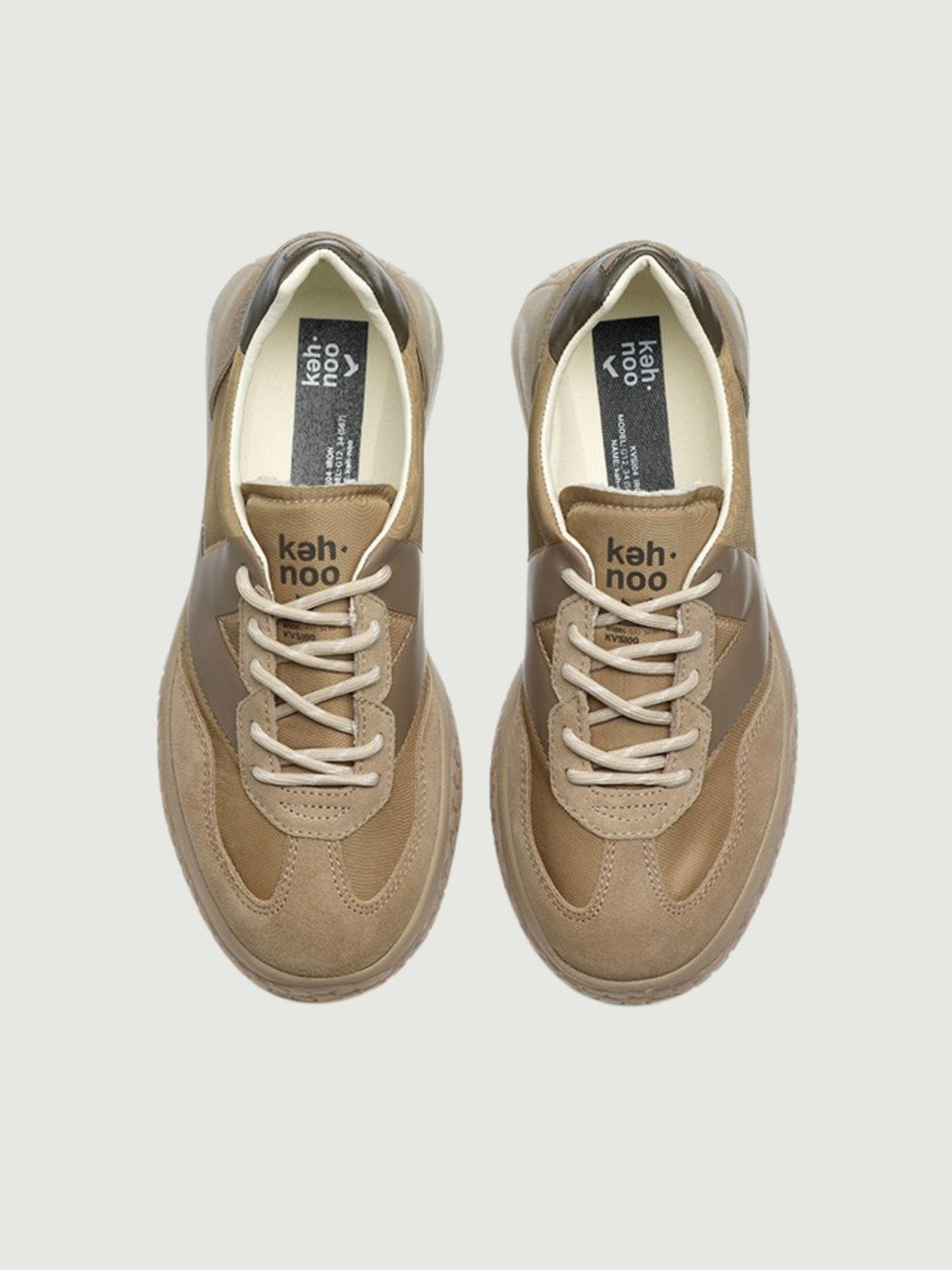 SNEAKER 9768 CON RIALZO TAUPE E NOCCIOLA