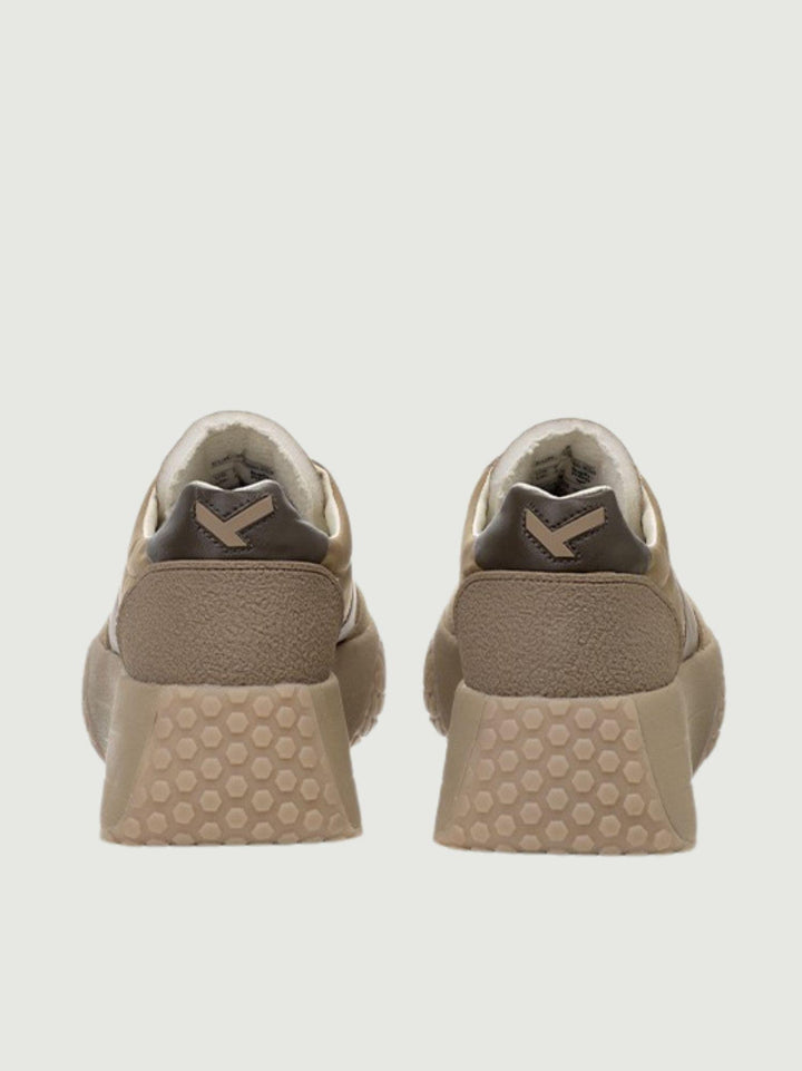 SNEAKER 9768 CON RIALZO TAUPE E NOCCIOLA