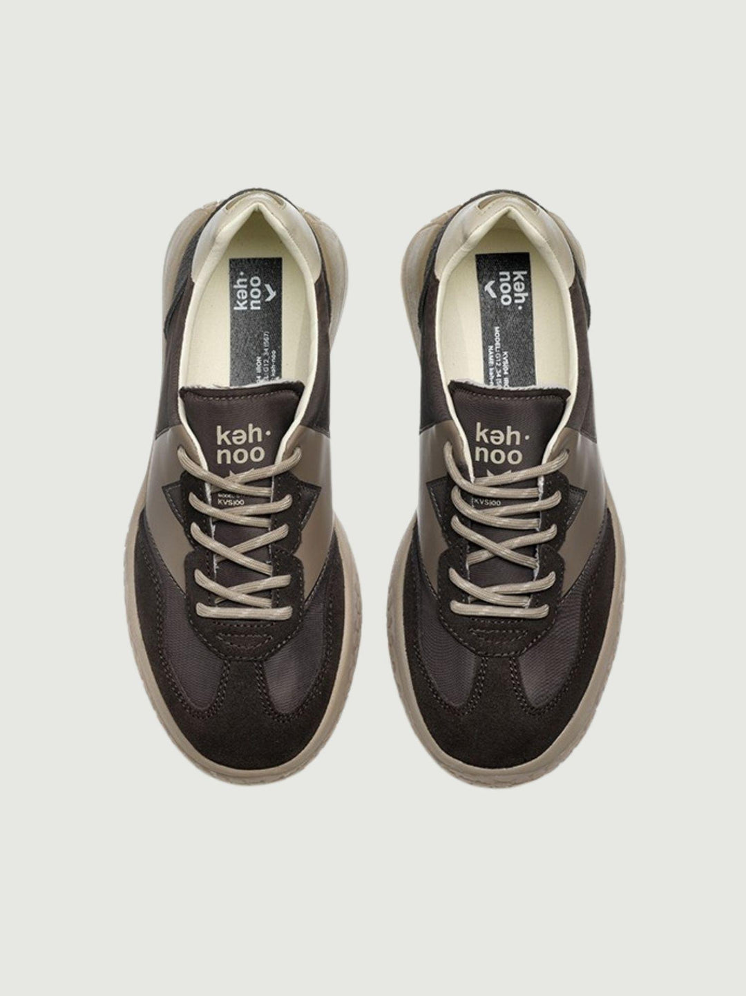 SNEAKER 9768 CON RIALZO TESTA MORO E NOCCIOLA