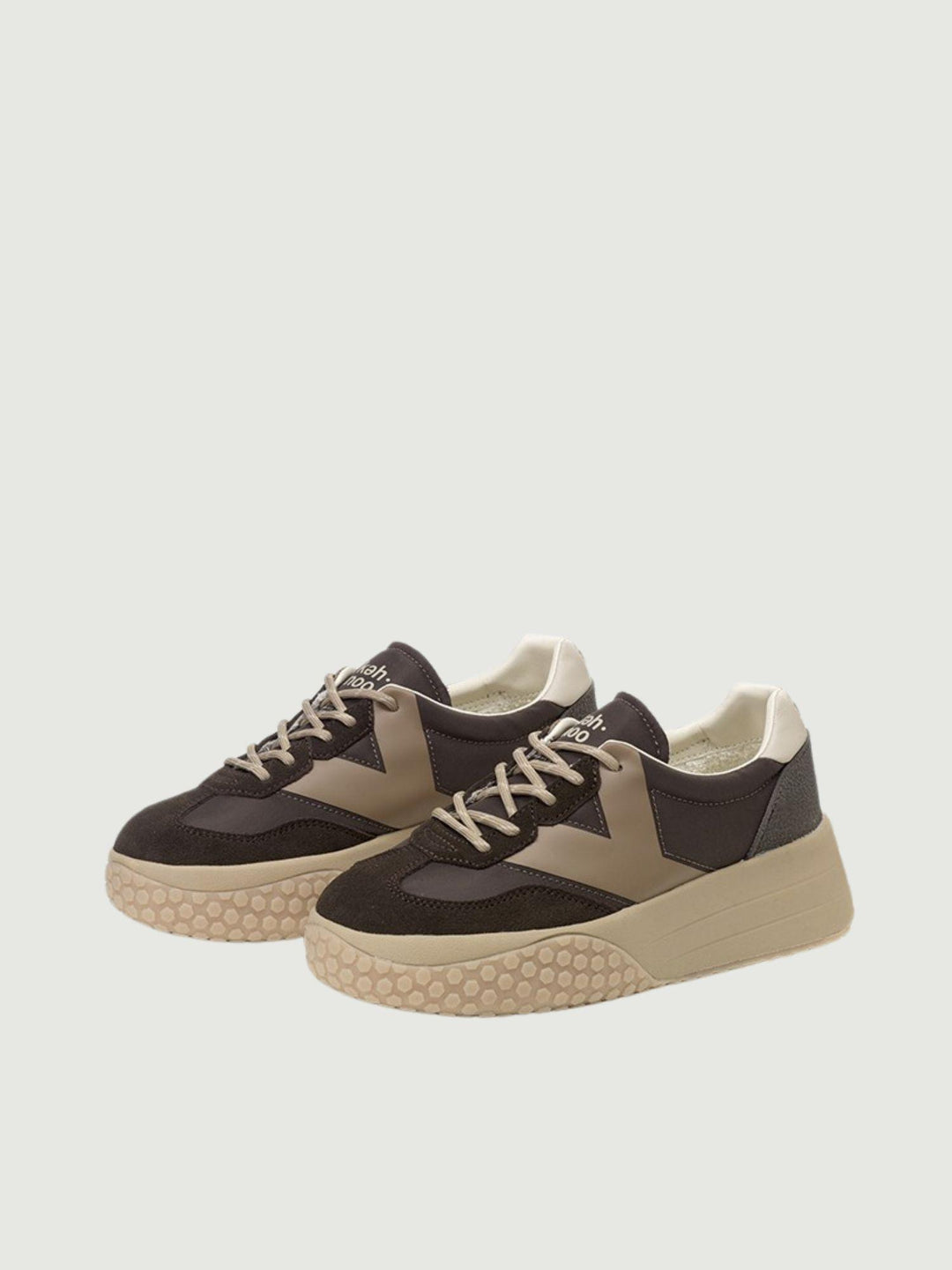 SNEAKER 9768 CON RIALZO TESTA MORO E NOCCIOLA