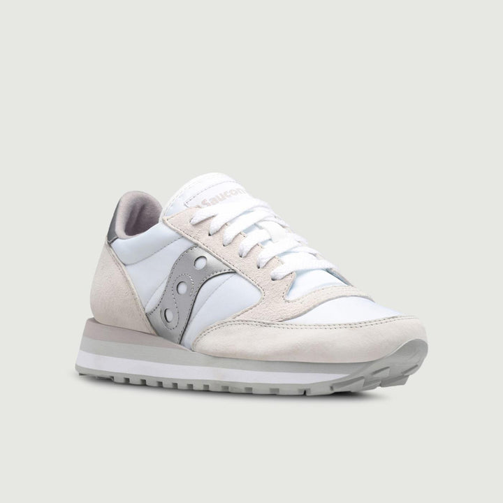 SNEAKER JAZZ TRIPLE BIANCO E ARGENTO