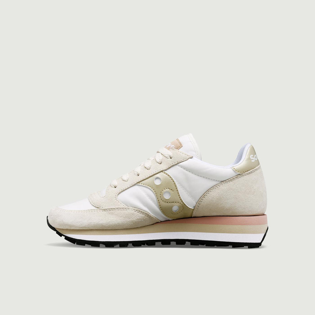 SNEAKER JAZZ TRIPLE GRIGIO CHIARO E ORO