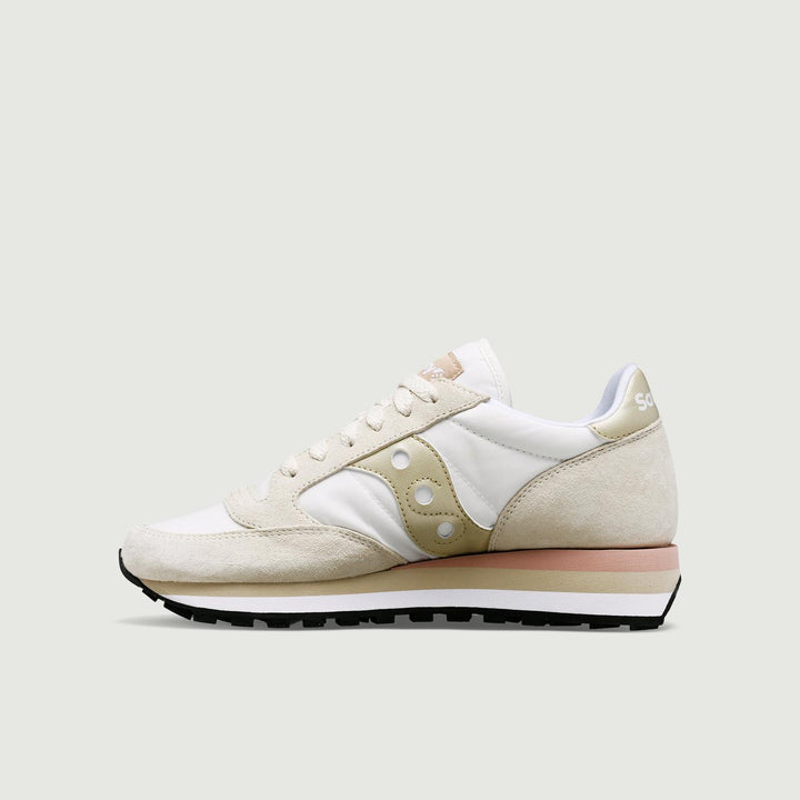 SNEAKER JAZZ TRIPLE GRIGIO CHIARO E ORO