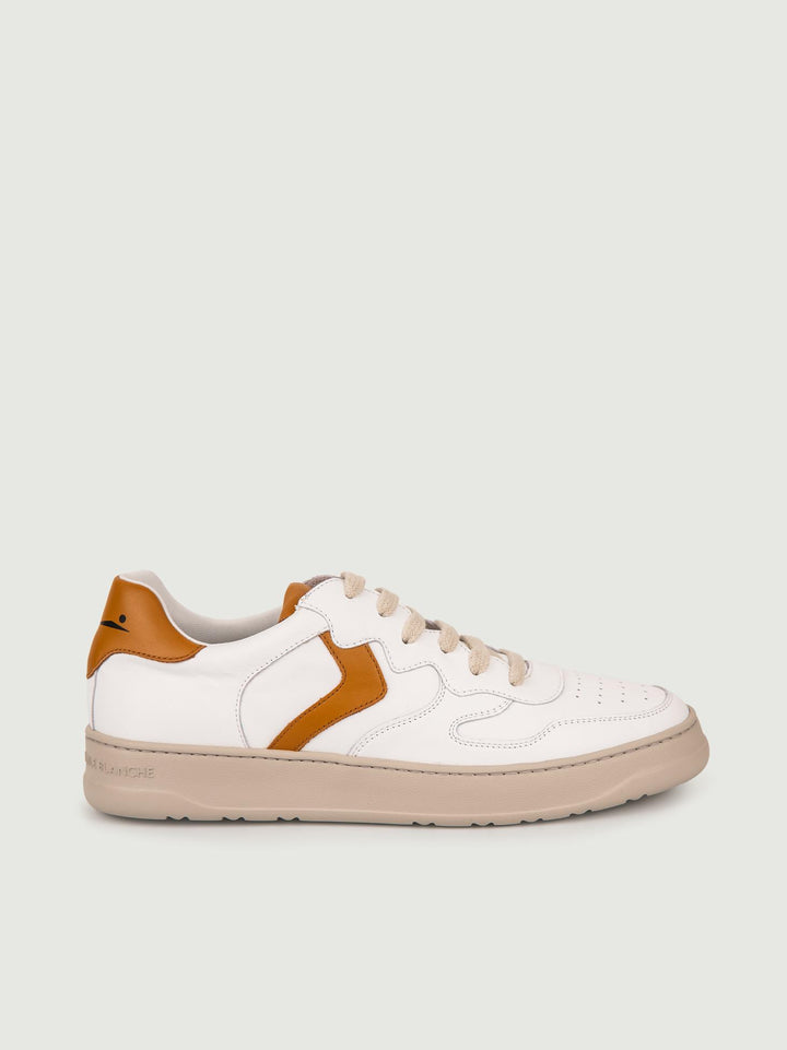 SNEAKER LAYTON 01 IN PELLE BIANCO E MARRONE