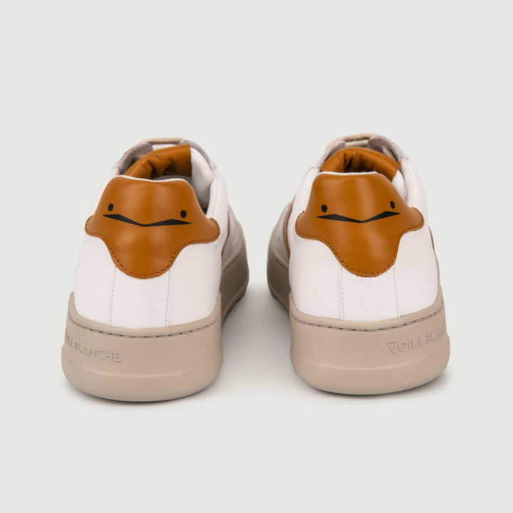 SNEAKER LAYTON 01 IN PELLE BIANCO E MARRONE