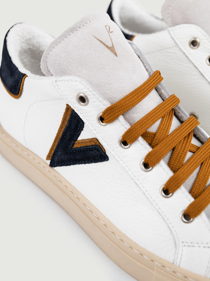 SNEAKER OLYMPIC BLU E CUOIO