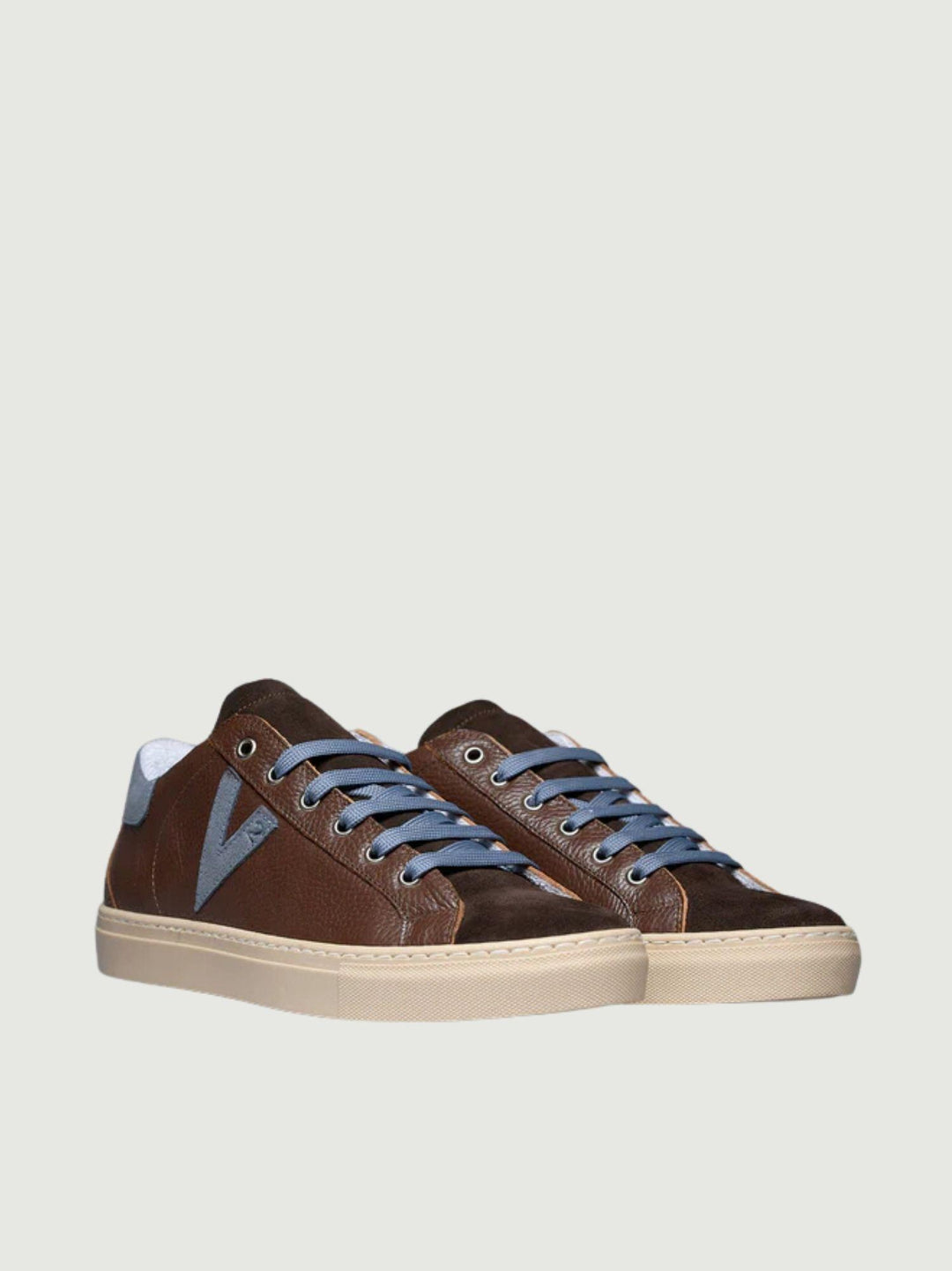 SNEAKER OLYMPIC IN PELLE TESTA MORO