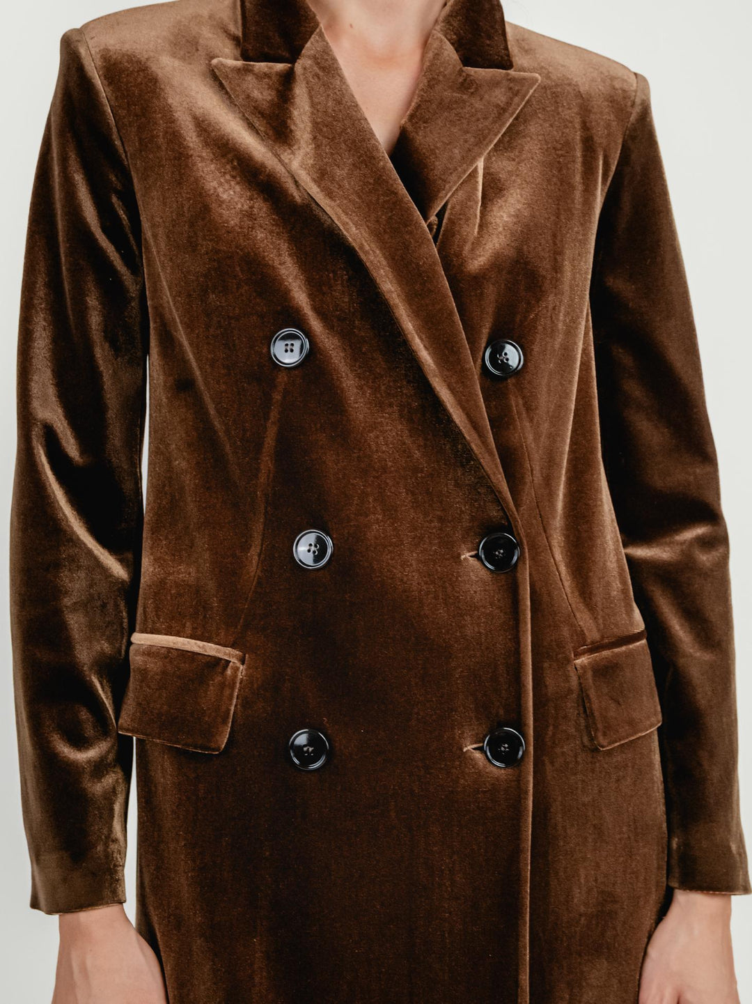 SPOLVERINO DOPPIOPETTO IN VELLUTO CAFFÈ