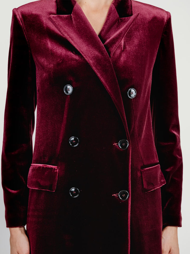 SPOLVERINO DOPPIOPETTO IN VELLUTO VINACCIA