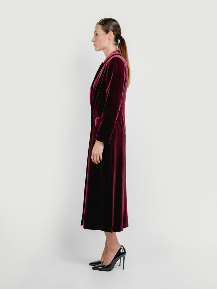 SPOLVERINO DOPPIOPETTO IN VELLUTO VINACCIA