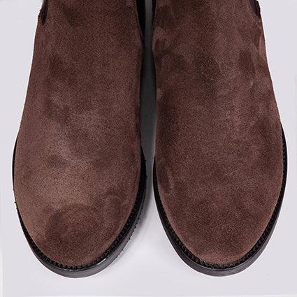 STIVALETTO BEATLES IN CAMOSCIO TESTA MORO