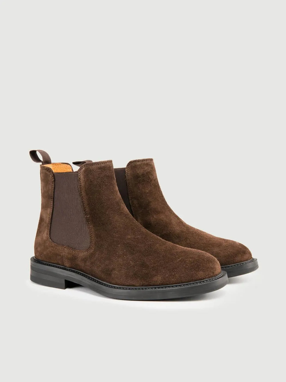 STIVALETTO CHELSEA IN PELLE SCAMOSCIATA TESTA MORO