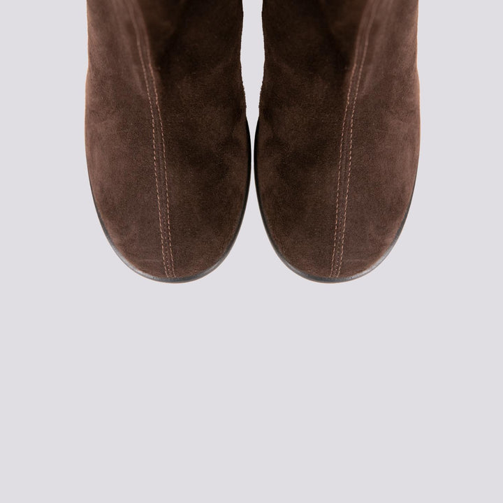 STIVALETTO CON ELASTICI IN CAMOSCIO marrone