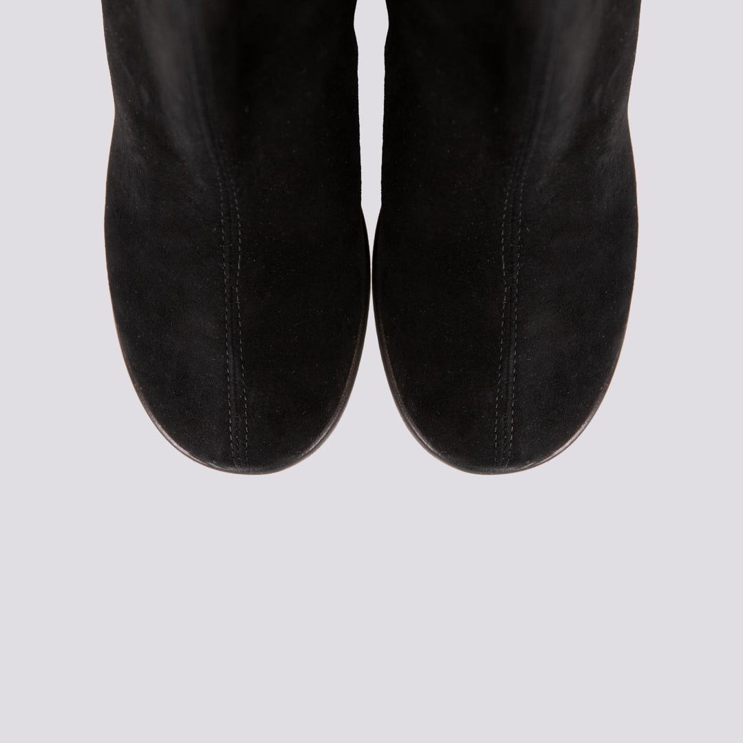 STIVALETTO CON ELASTICI IN CAMOSCIO nero