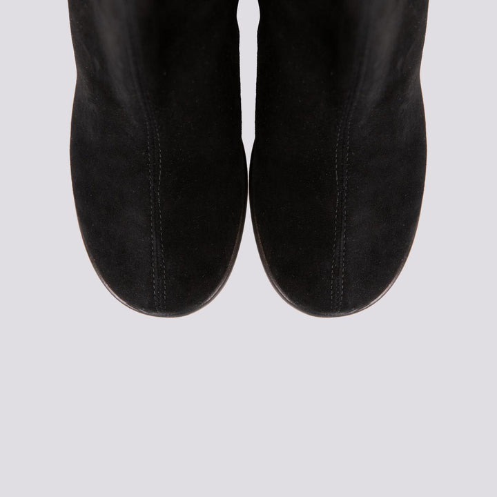 STIVALETTO CON ELASTICI IN CAMOSCIO nero