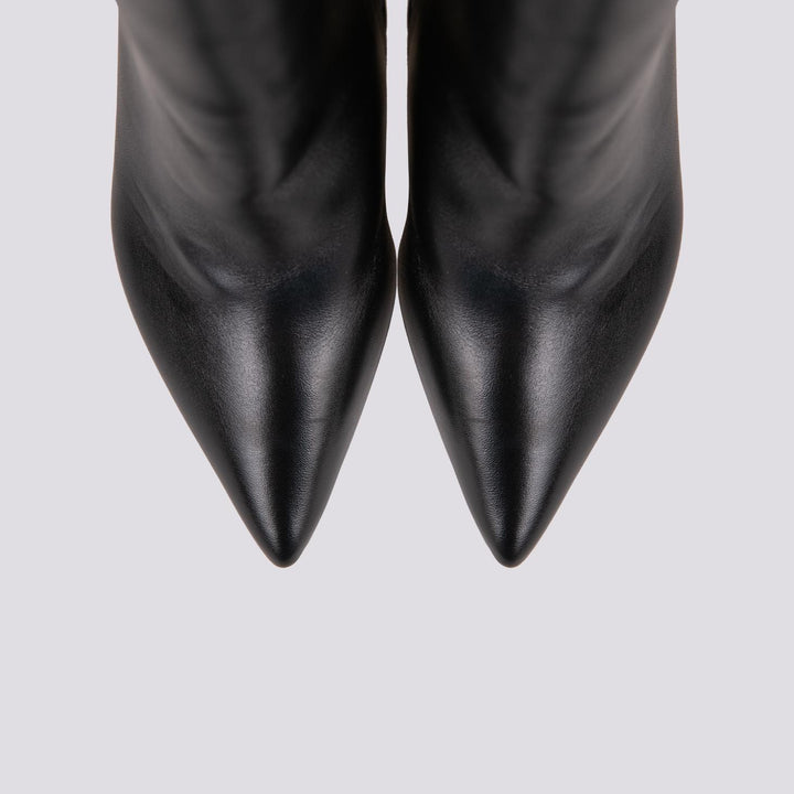 STIVALETTO CON TACCO OPTICAL DORATO  IN PELLE  NERO