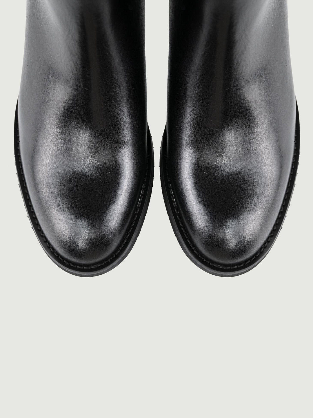 STIVALETTO CON TRIPLO CINTURINO IN PELLE NERO