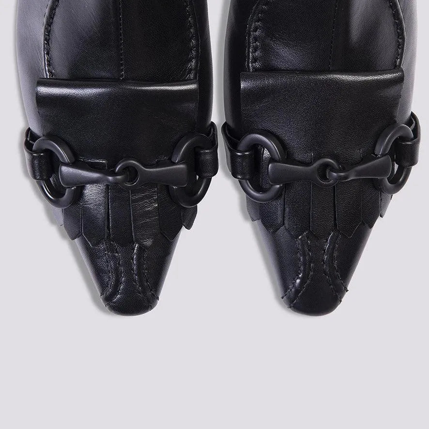 STIVALETTO IN NAPPA CON FRANGE