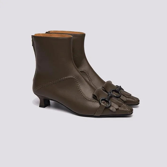 STIVALETTO IN NAPPA CON FRANGE
