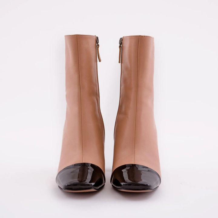 STIVALETTO IN PELLE E VERNICE