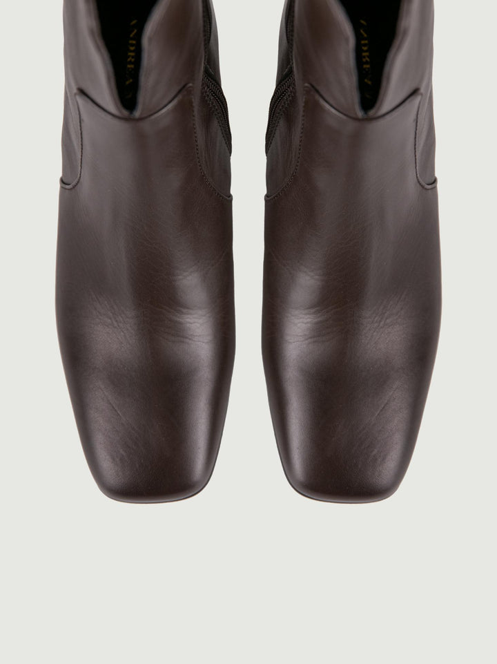 STIVALETTO IN PELLE TESTA MORO CON SCOLLO FRONTALE