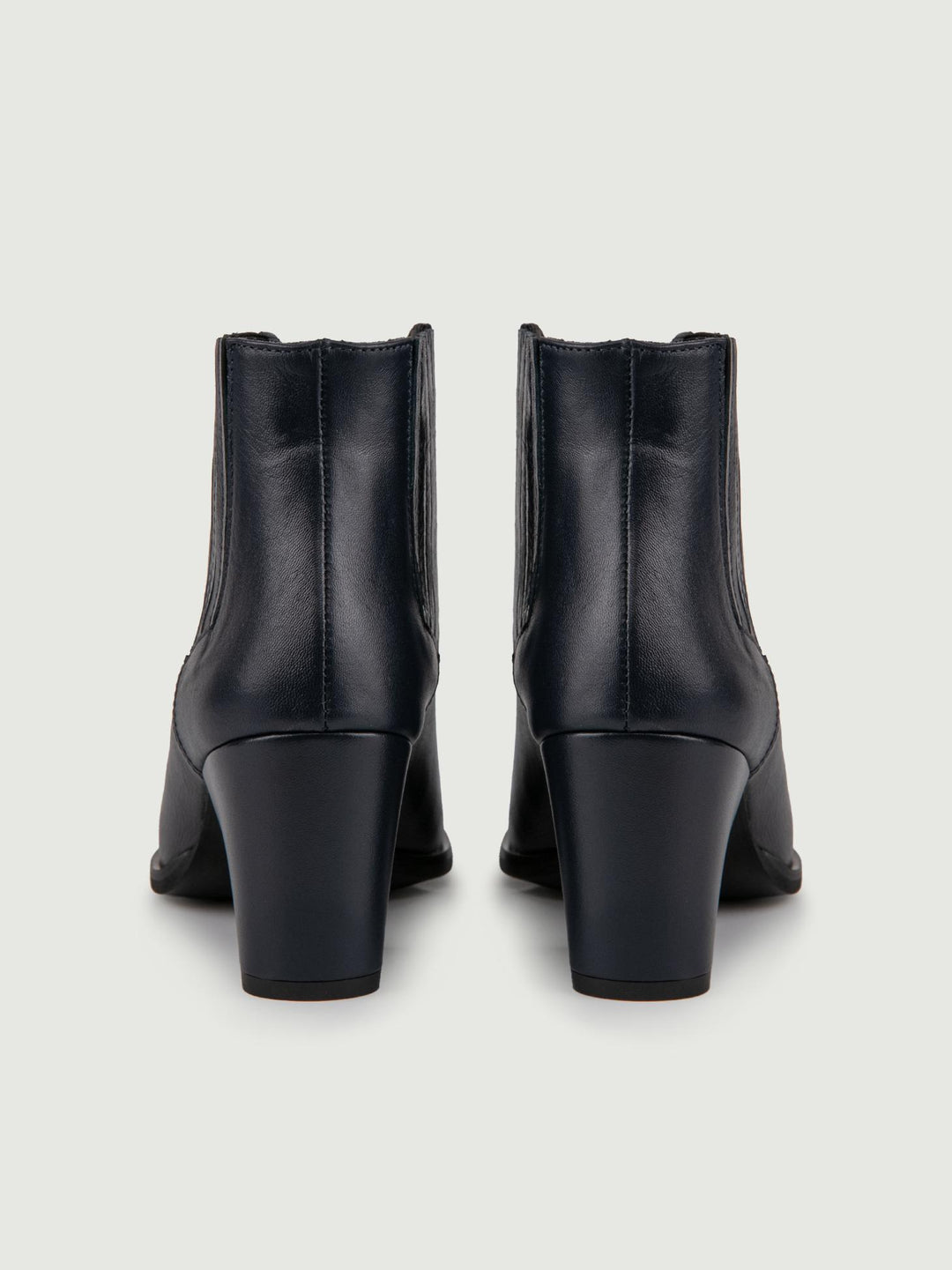 STIVALETTO TEXANO IN PELLE BLU CON SCOLLO