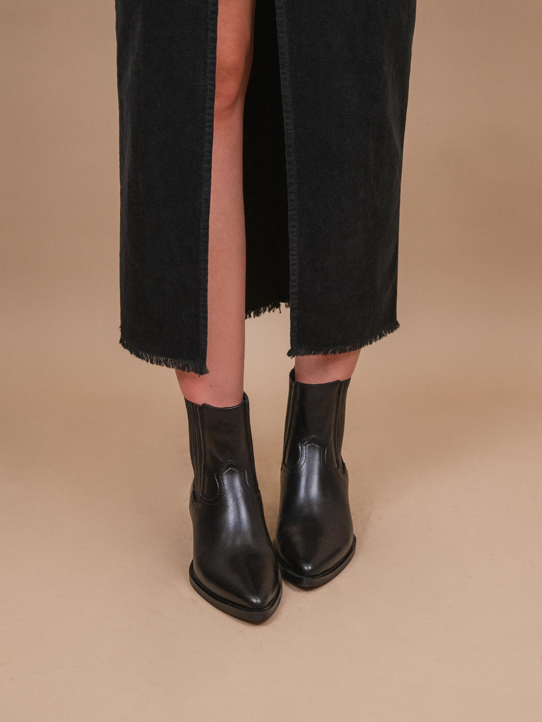 STIVALETTO TEXANO IN PELLE NERO