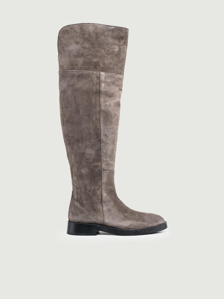 STIVALE ALTO IN PELLE SCAMOSCIATA GRIGIO