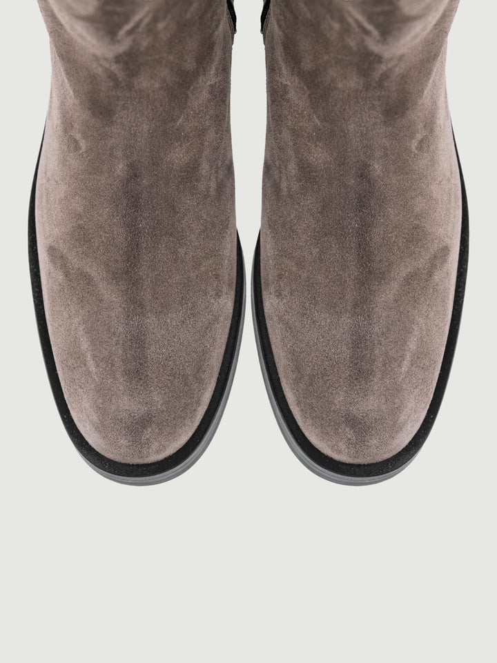 STIVALE ALTO IN PELLE SCAMOSCIATA GRIGIO