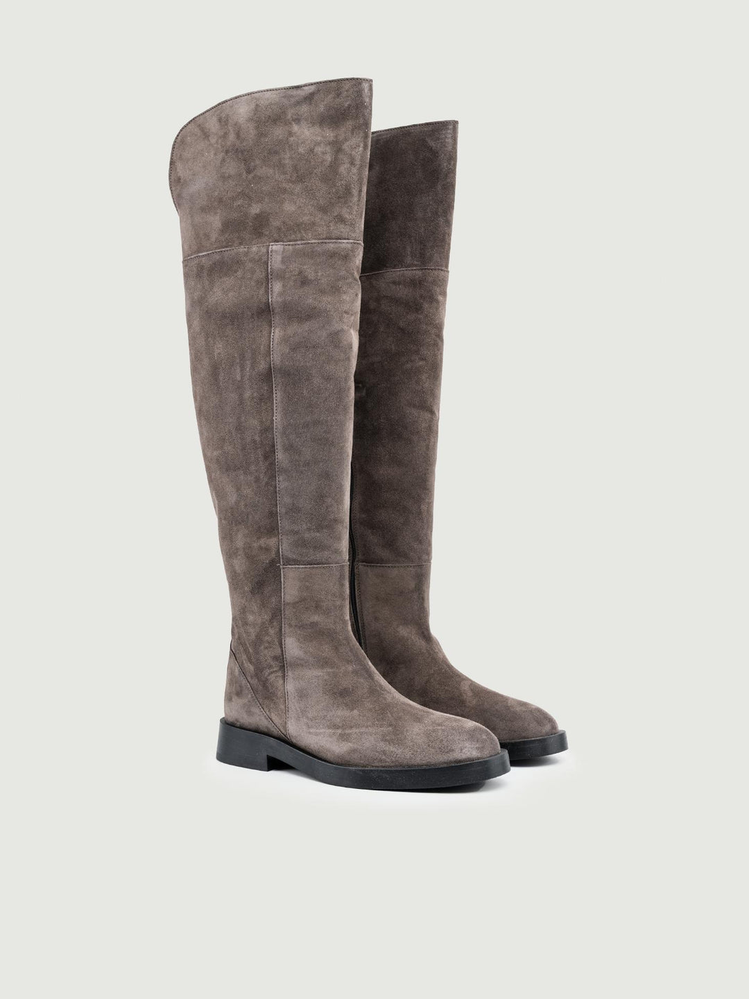 STIVALE ALTO IN PELLE SCAMOSCIATA GRIGIO