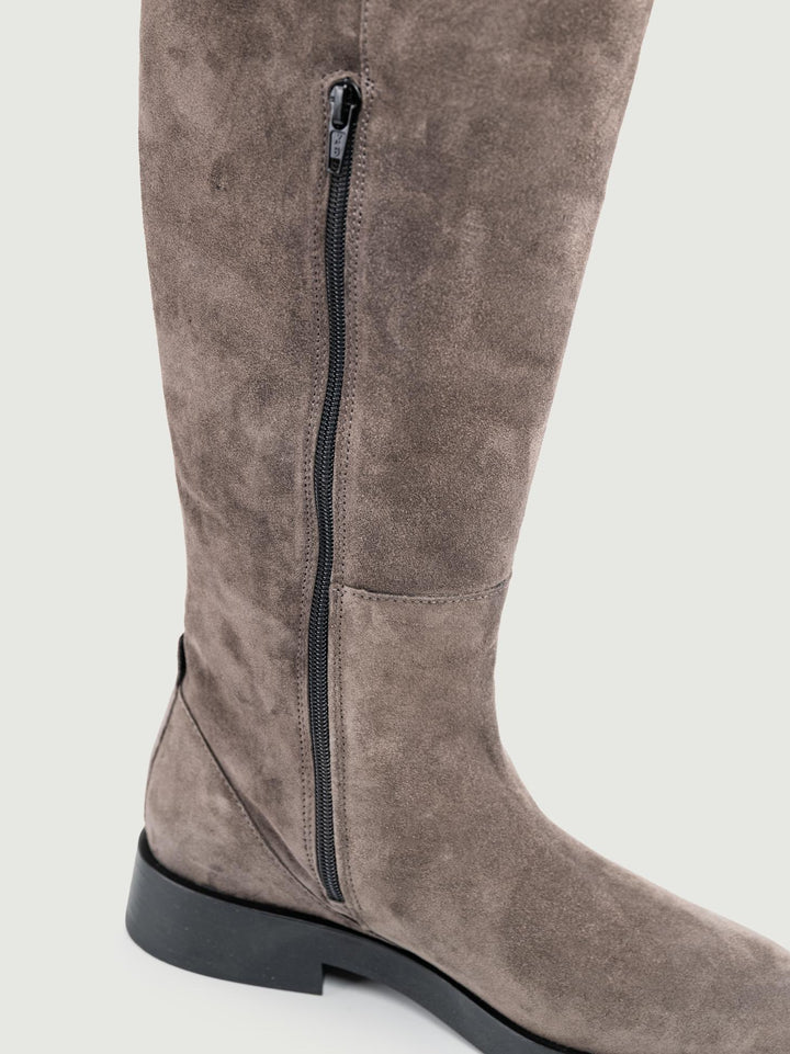 STIVALE ALTO IN PELLE SCAMOSCIATA GRIGIO